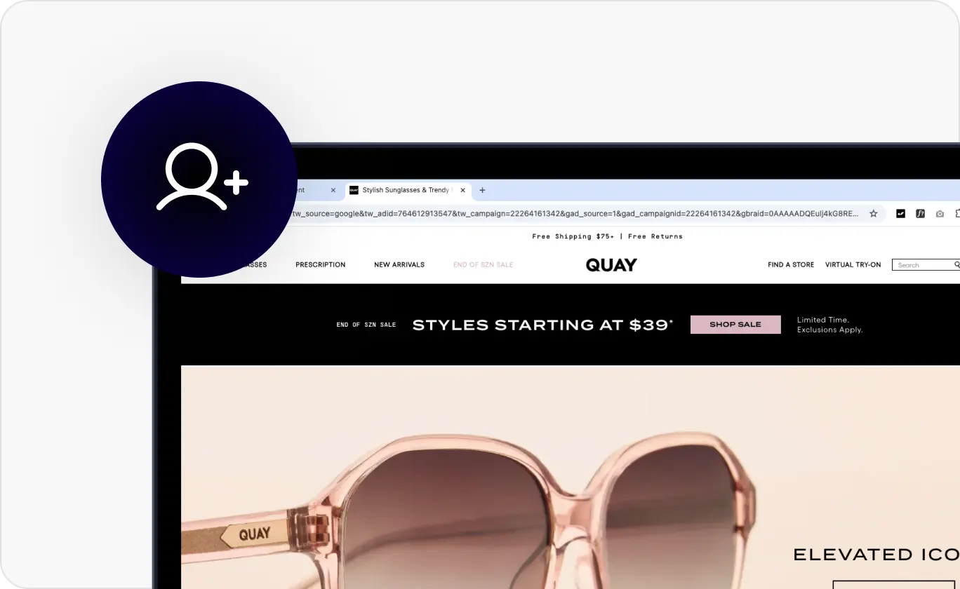 Users visit your site and are added to CRM.