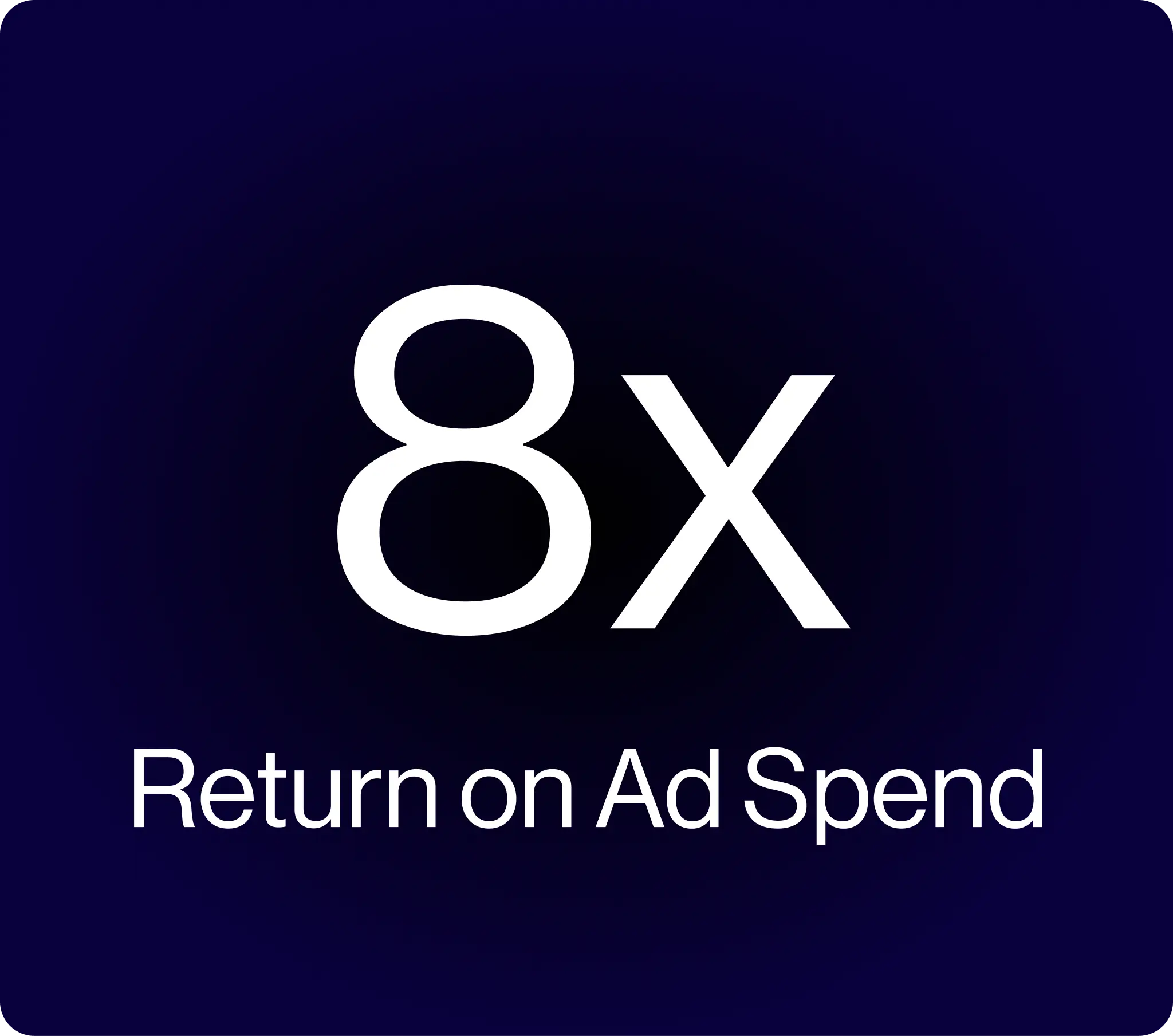 Drive revenue - you can expect 8x ROAS in 30 days.